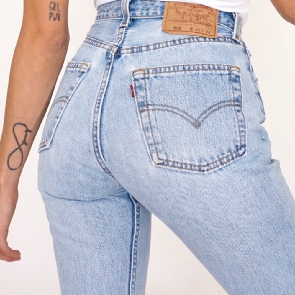 Levi's 90s Low pro Baggy straight denim jeans 24 Mid Rise vintage distressed